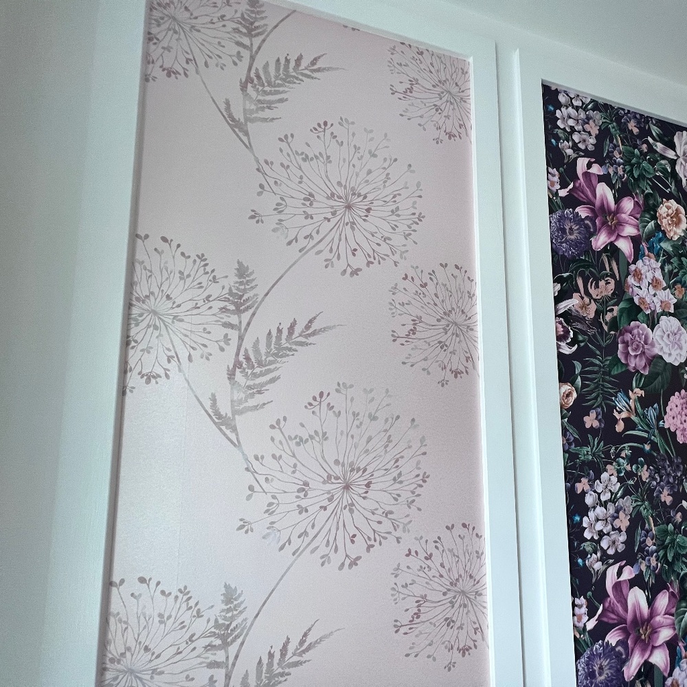 Blush pink floral wallpaper